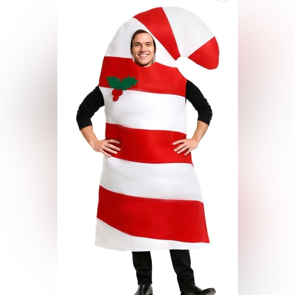 Men's Red and White Candy Cane Costume